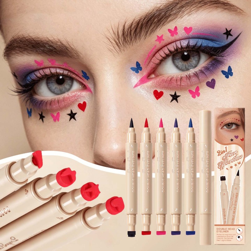 Beauty Mark Makeup - 양면 스탬프 아이라이너 컬러풀 스타 하트