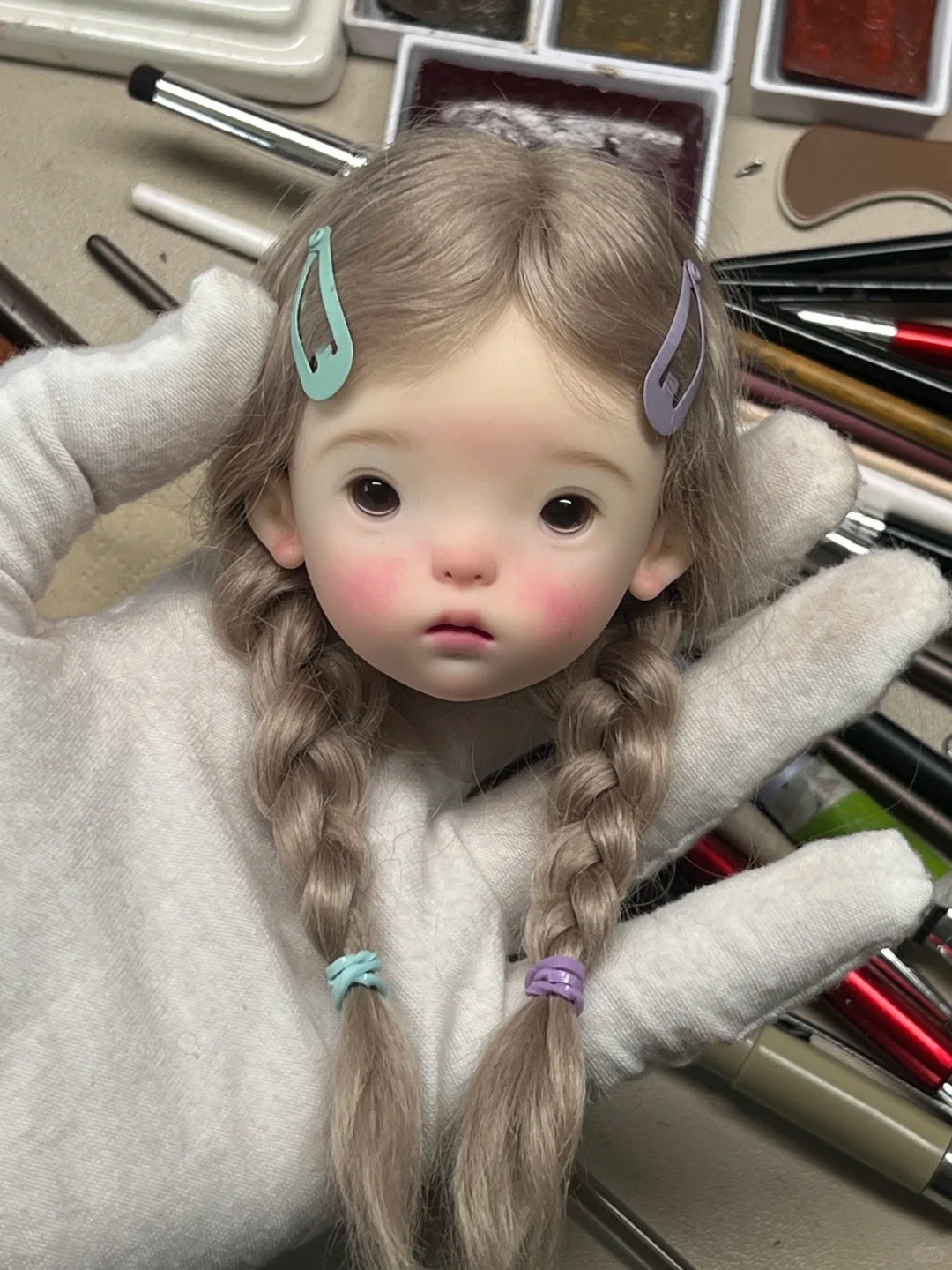 Beauty Makeup For Girl - SD BJD 인형 1/6 Landoudou 머리