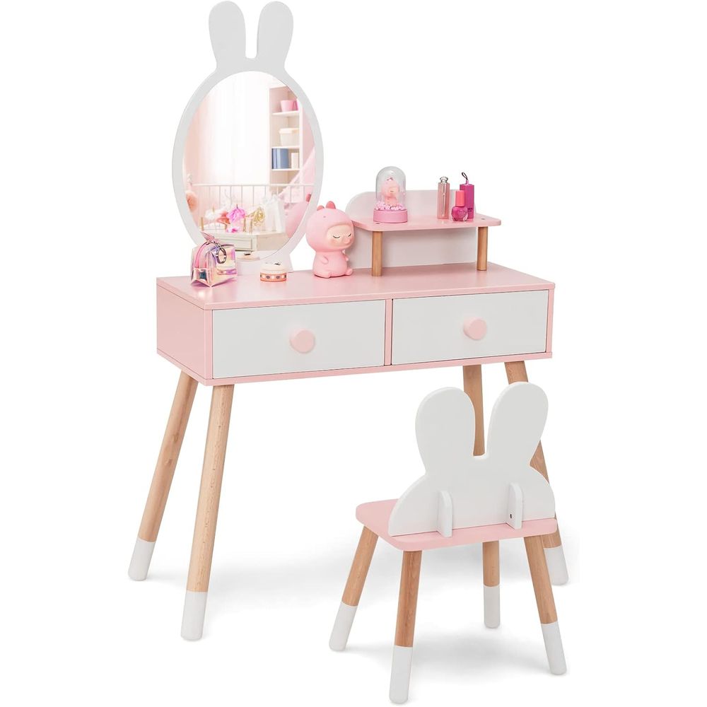 EY 키즈 화장대, 토끼 테마 유아용 원목 화장대 및  - Beauty Makeup For Kids 리뷰 및 가격