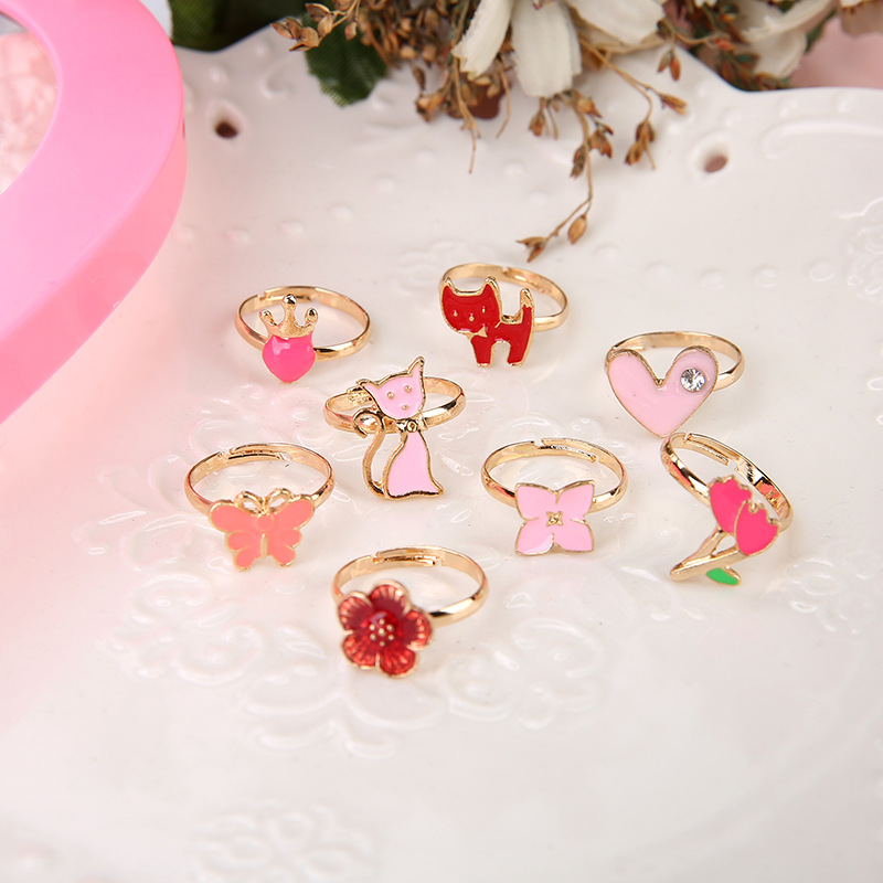 10/20 pcs 어린이 귀여운 반지 조정 가능한 척  - Beauty Makeup For Kids 리뷰 및 가격