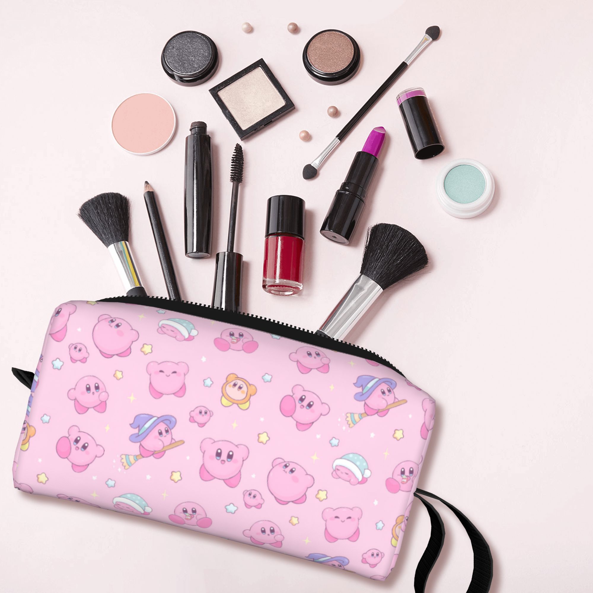 여성용 맞춤형 카와이 K-커비 여행용 세면도구 가방,  - Makeup Beauty Makeup Game 리뷰 및 가격